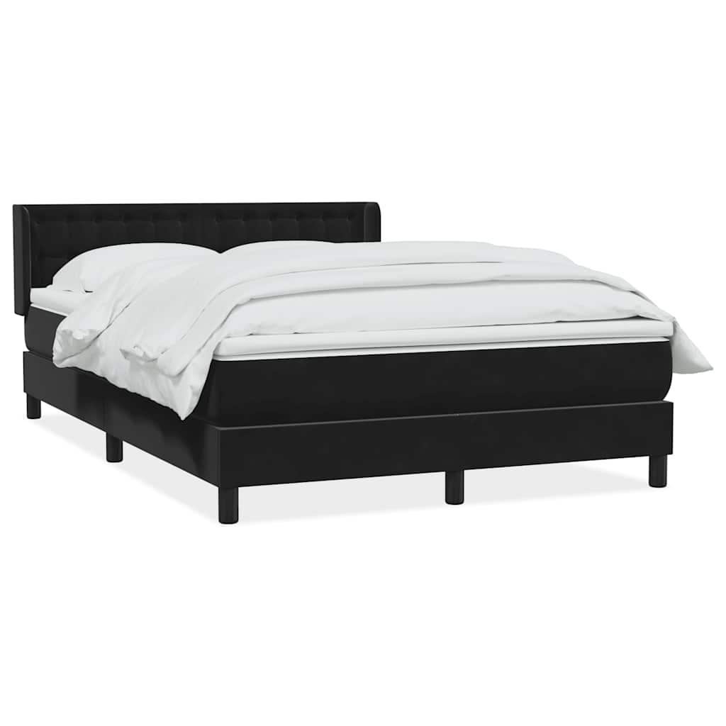 Boxspring met matras fluweel zwart 160x210 cm