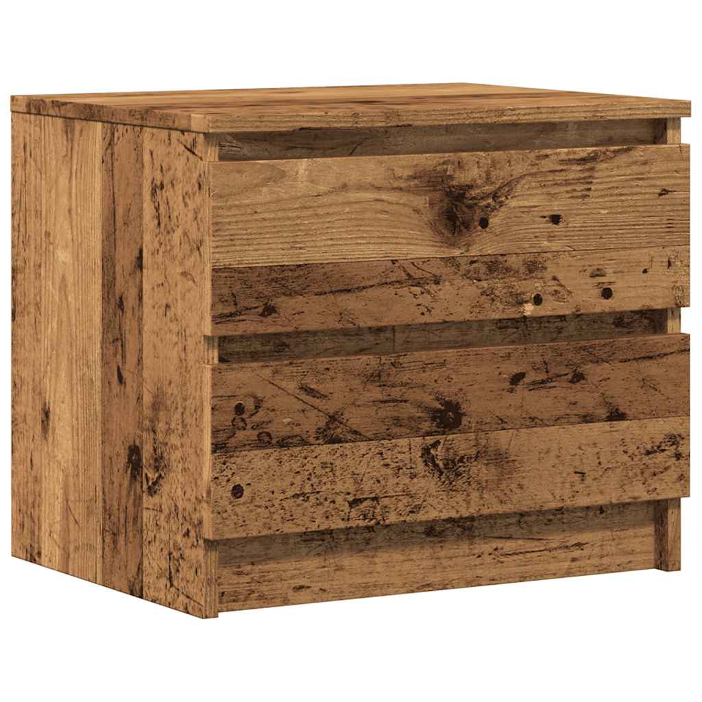 Nachtkastje 50x40x43.5 cm bewerkt hout oud houtkleurig