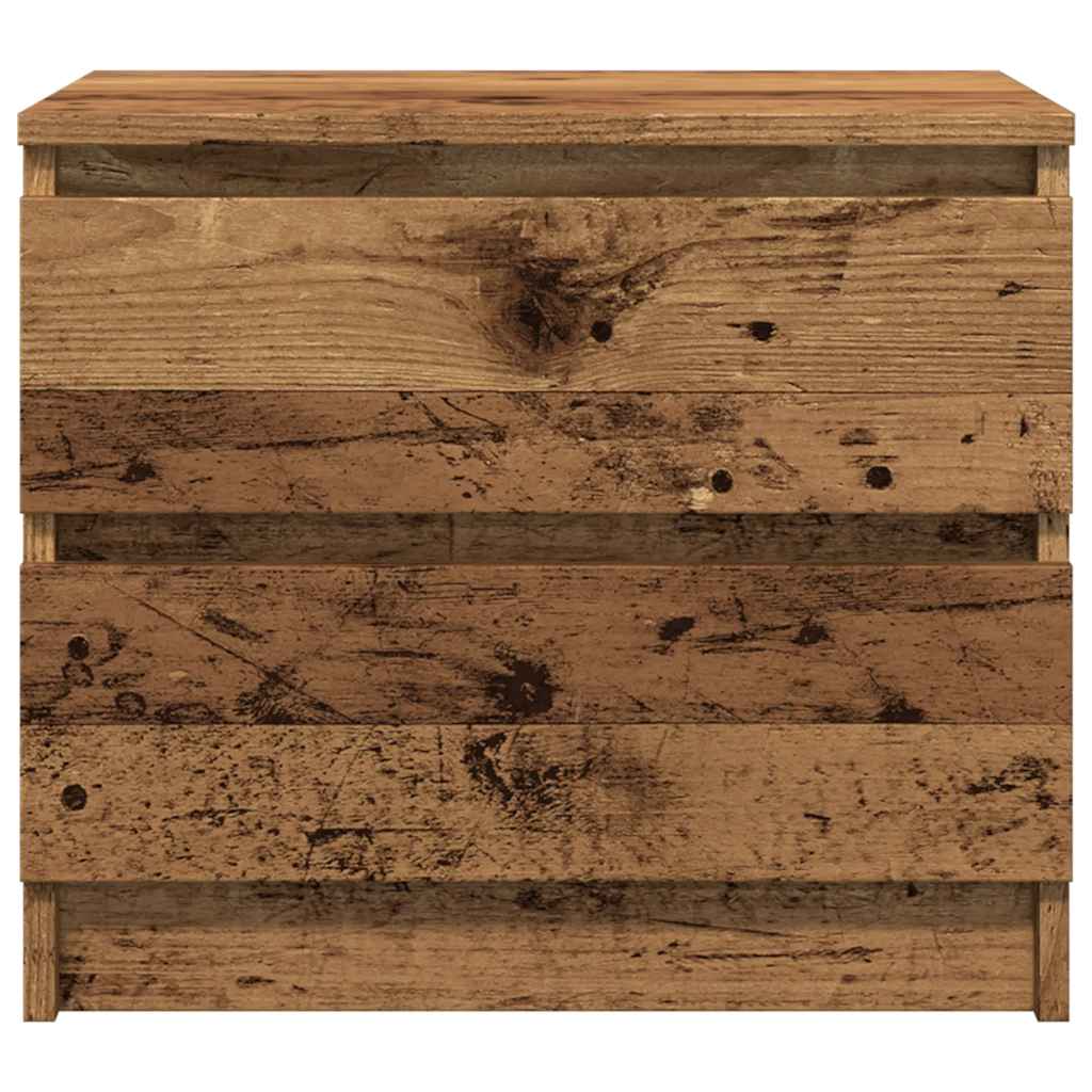 Nachtkastje 50x40x43.5 cm bewerkt hout oud houtkleurig