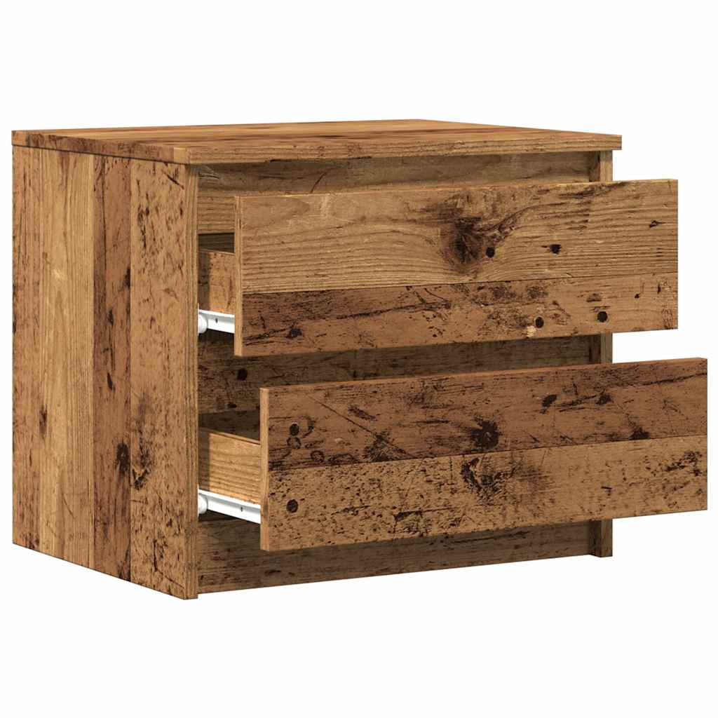 Nachtkastje 50x40x43.5 cm bewerkt hout oud houtkleurig