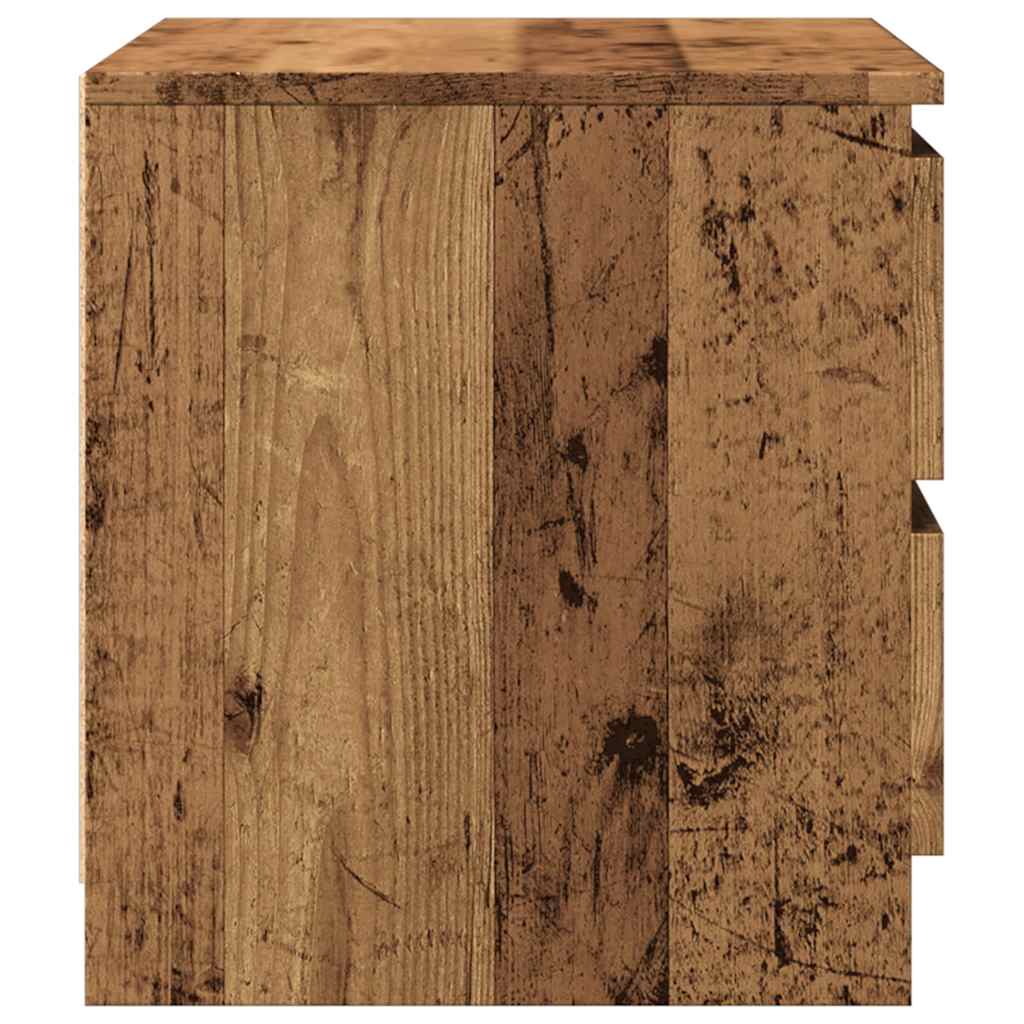 Nachtkastje 50x40x43.5 cm bewerkt hout oud houtkleurig