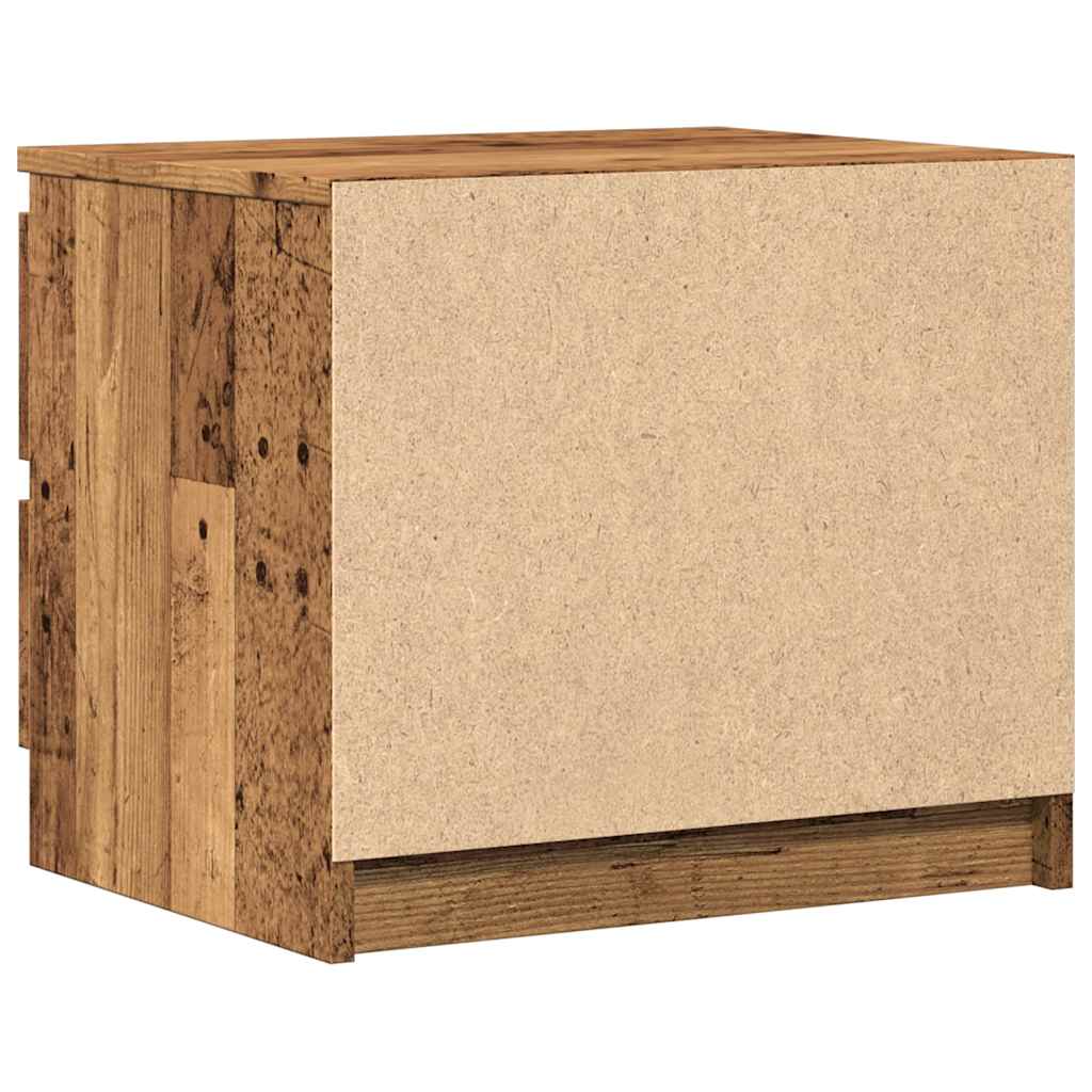 Nachtkastje 50x40x43.5 cm bewerkt hout oud houtkleurig