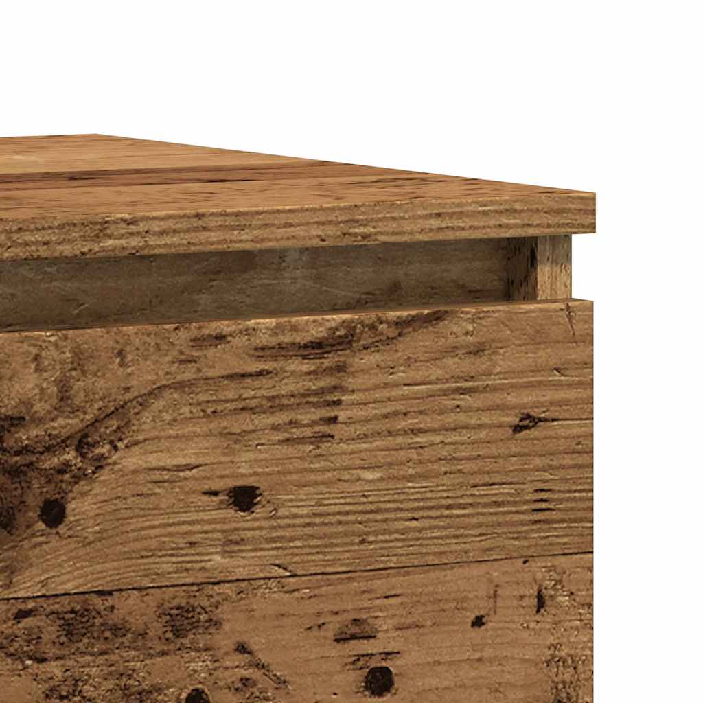 Nachtkastje 50x40x43.5 cm bewerkt hout oud houtkleurig