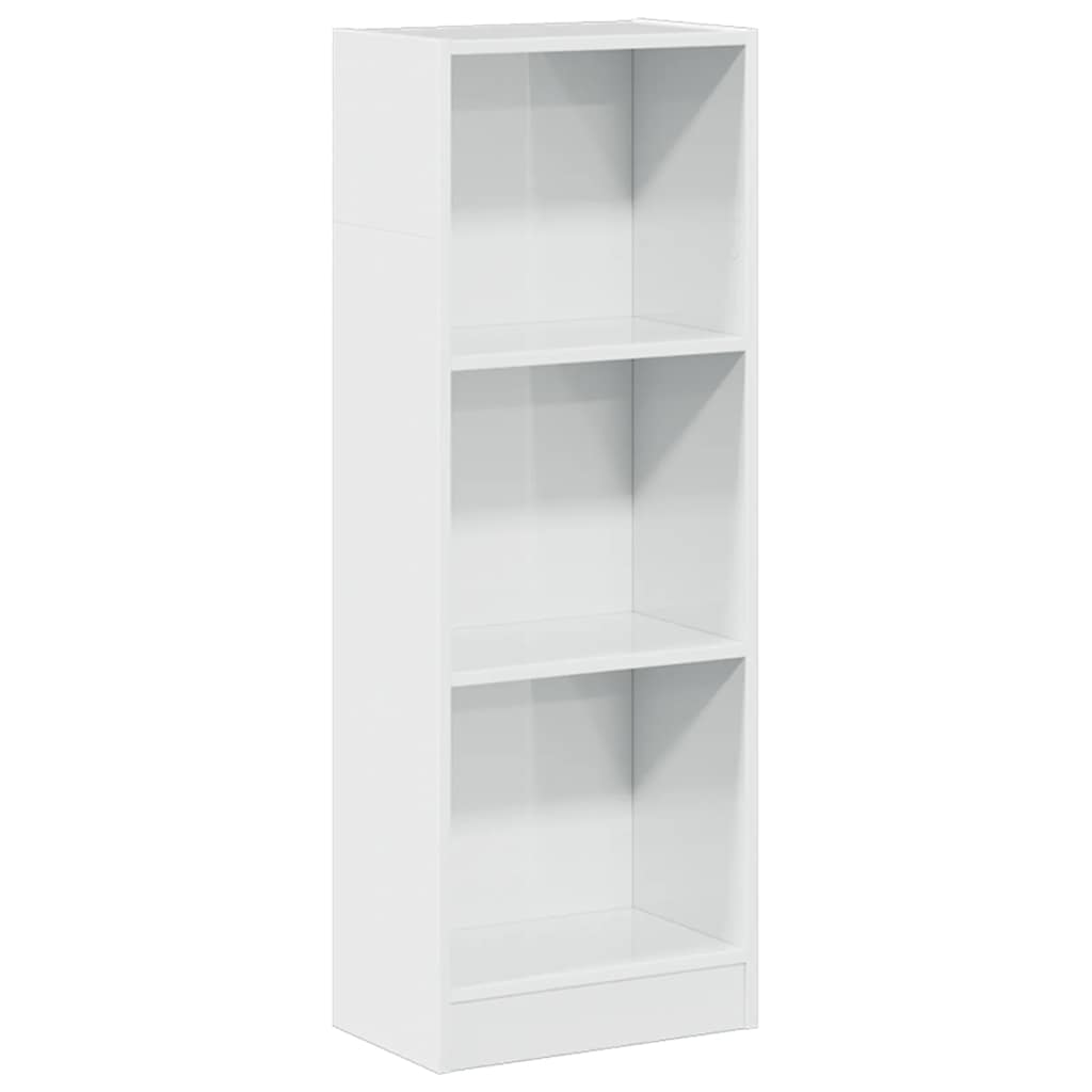 Boekenkast 40x24x109 cm bewerkt hout hoogglans wit