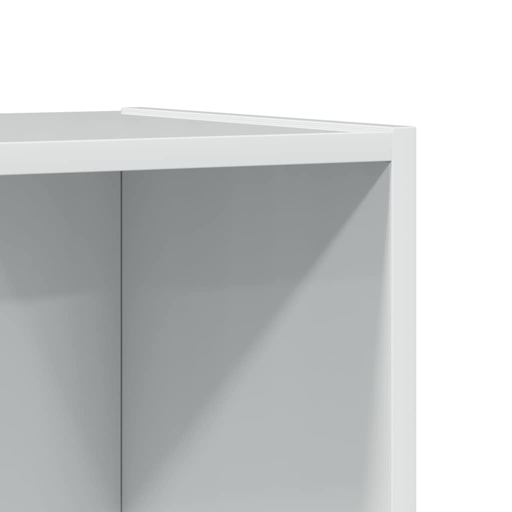 Boekenkast 80x24x176 cm bewerkt hout hoogglans wit