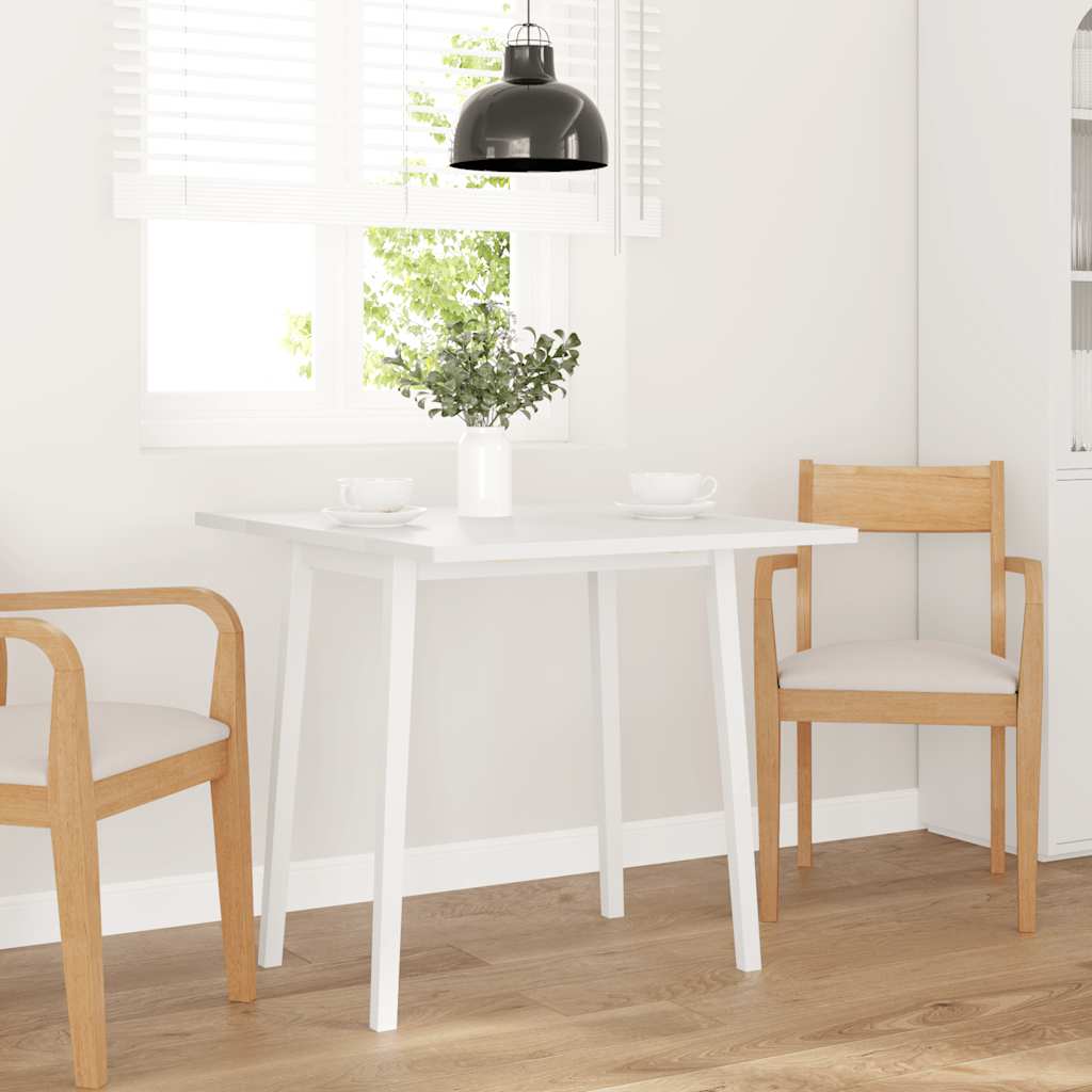 Eettafel massief hout wit rubber