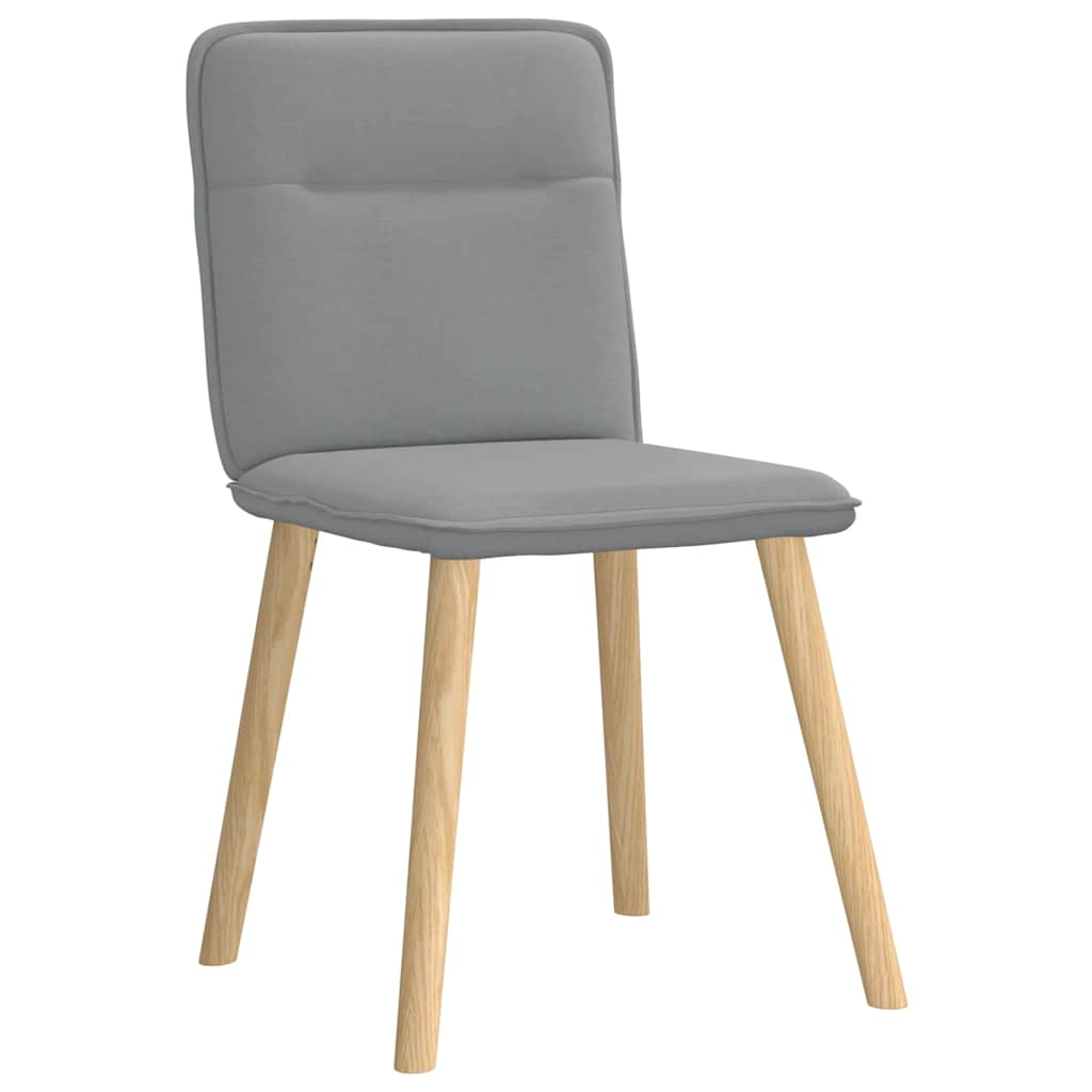 Eetkamerstoelen 4 st stof lichtgrijs