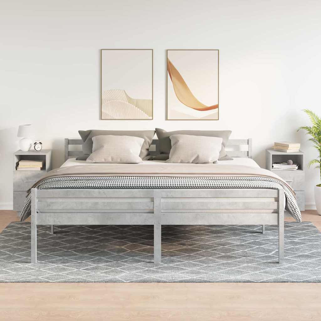 Nachtkastjes 2 st met 2 lades 36x36x68 cm betongrijs