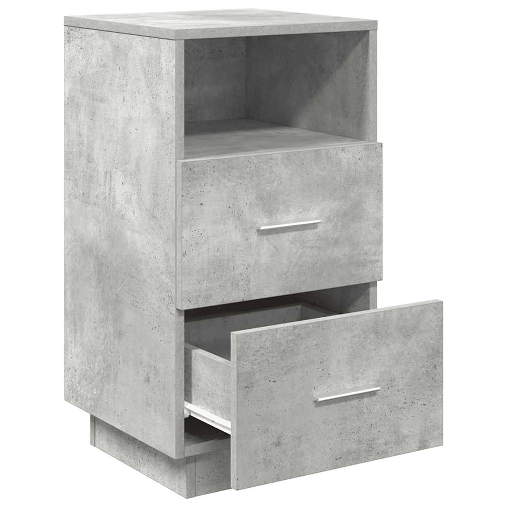 Nachtkastjes 2 st met 2 lades 36x36x68 cm betongrijs
