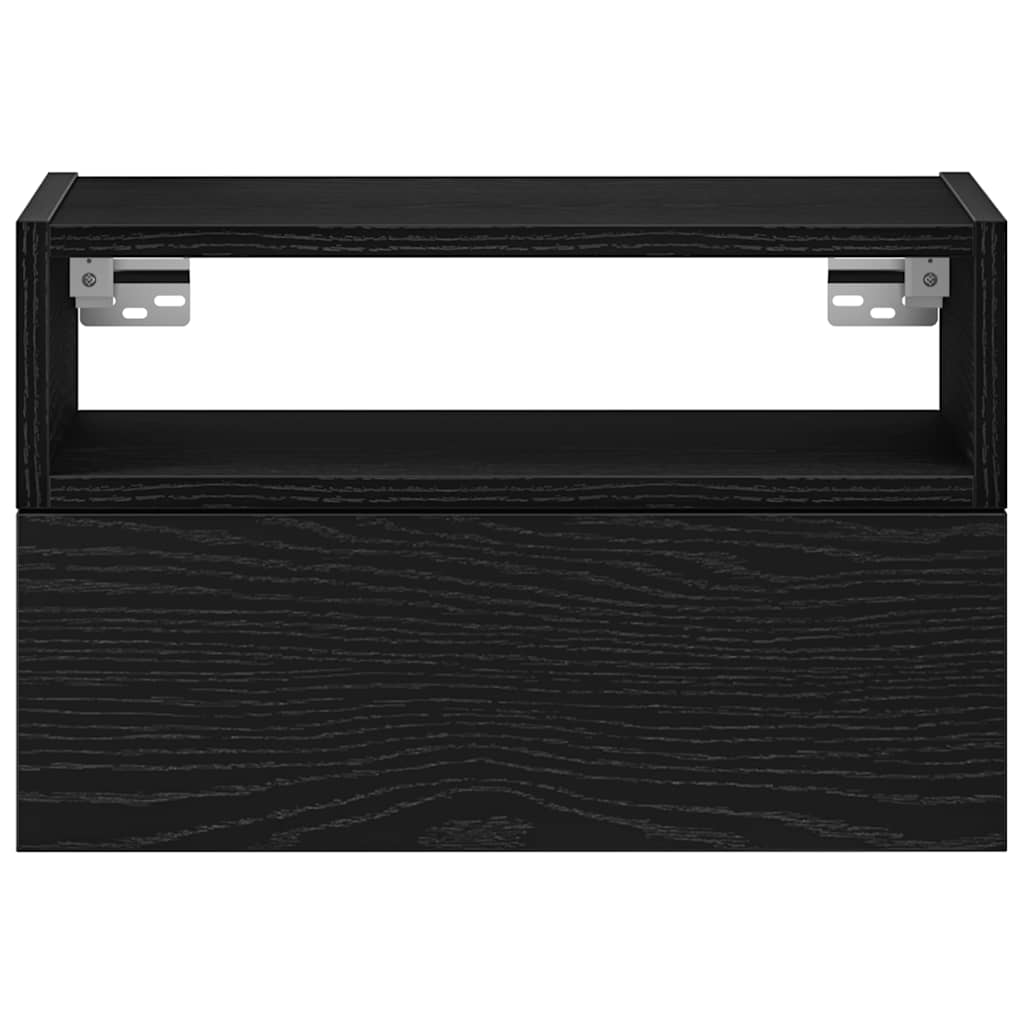 Nachtkastje wandgemonteerd 45x26x28,5 cm zwart