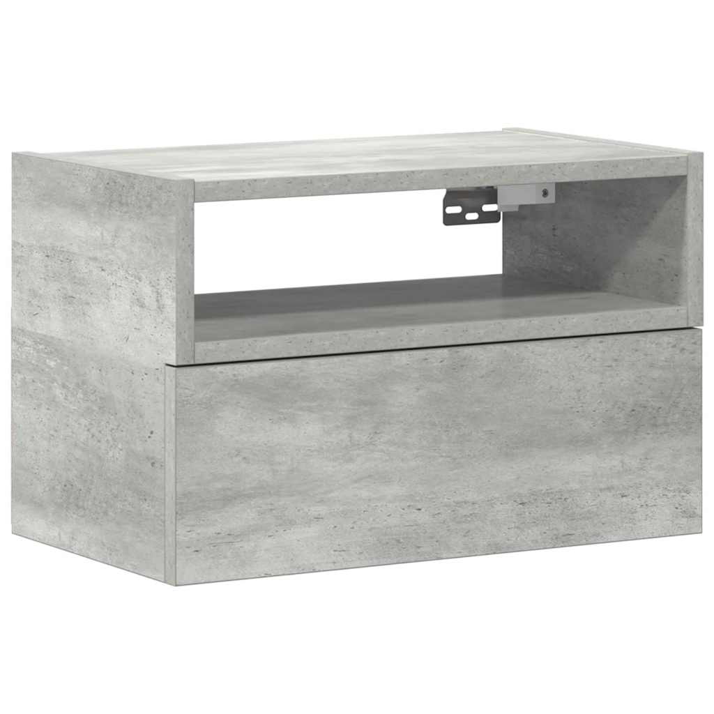 Nachtkastje wandgemonteerd 45x26x28,5 cm betongrijs