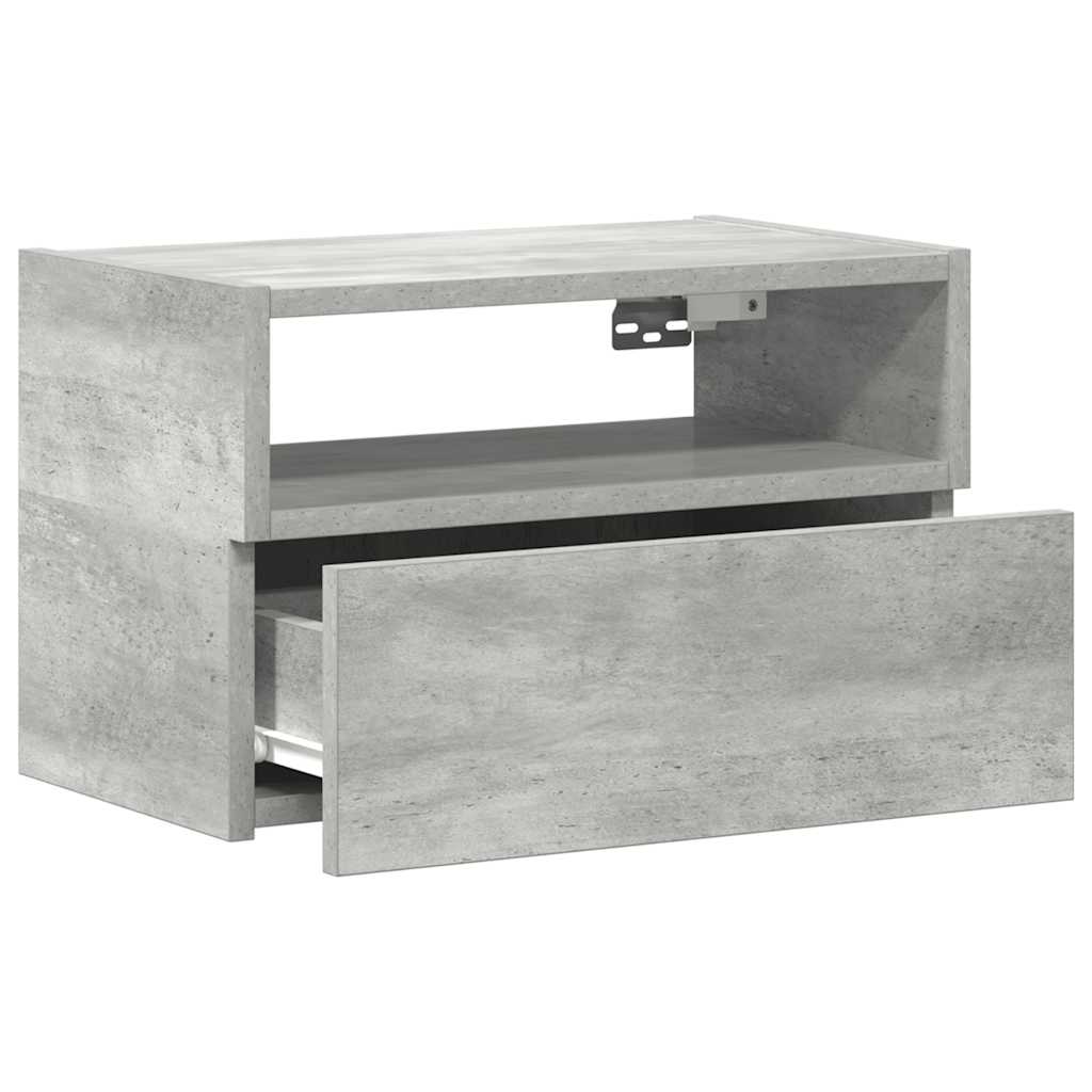 Nachtkastje wandgemonteerd 45x26x28,5 cm betongrijs