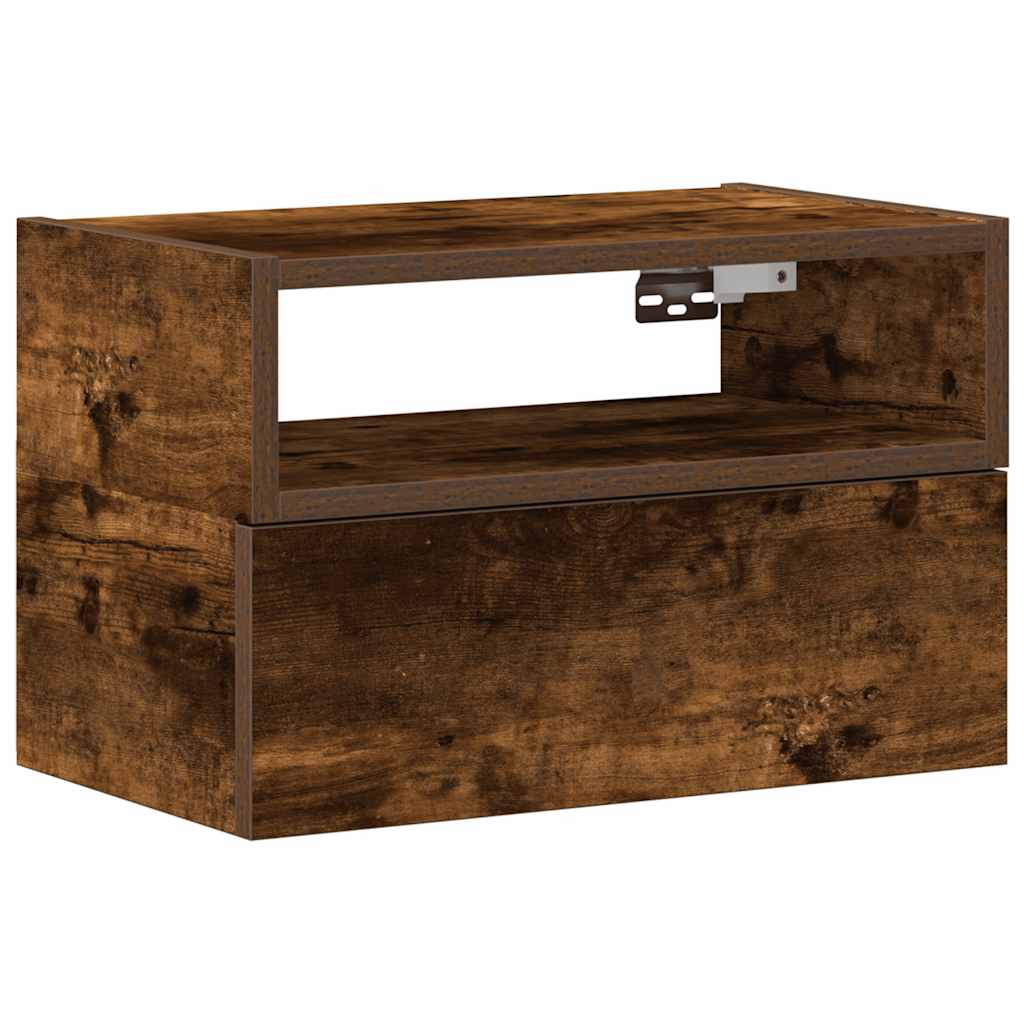 Nachtkastje wandgemonteerd 45x26x28,5 cm gerookt eikenkleurig