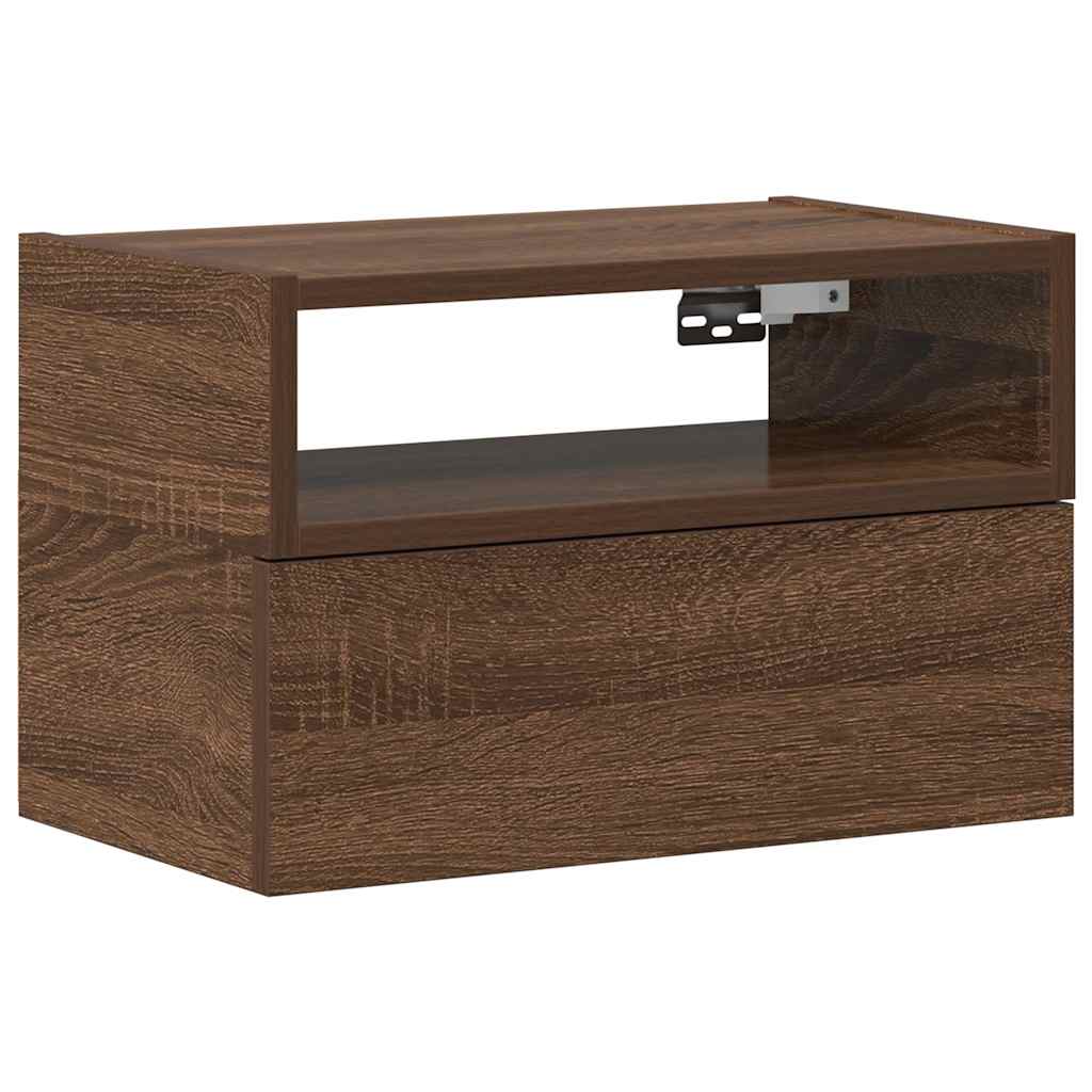 Nachtkastje wandgemonteerd 45x26x28,5 cm bruin eikenkleur