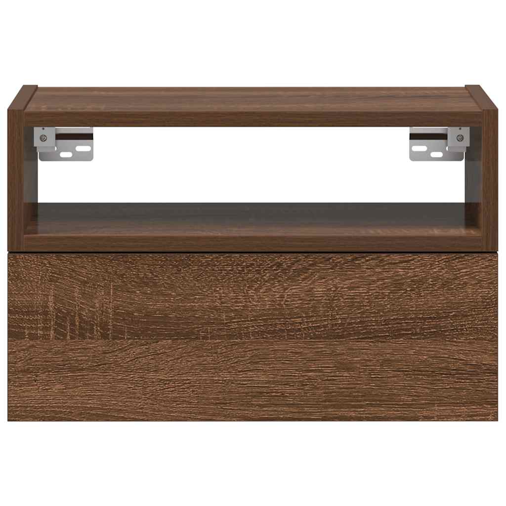 Nachtkastje wandgemonteerd 45x26x28,5 cm bruin eikenkleur