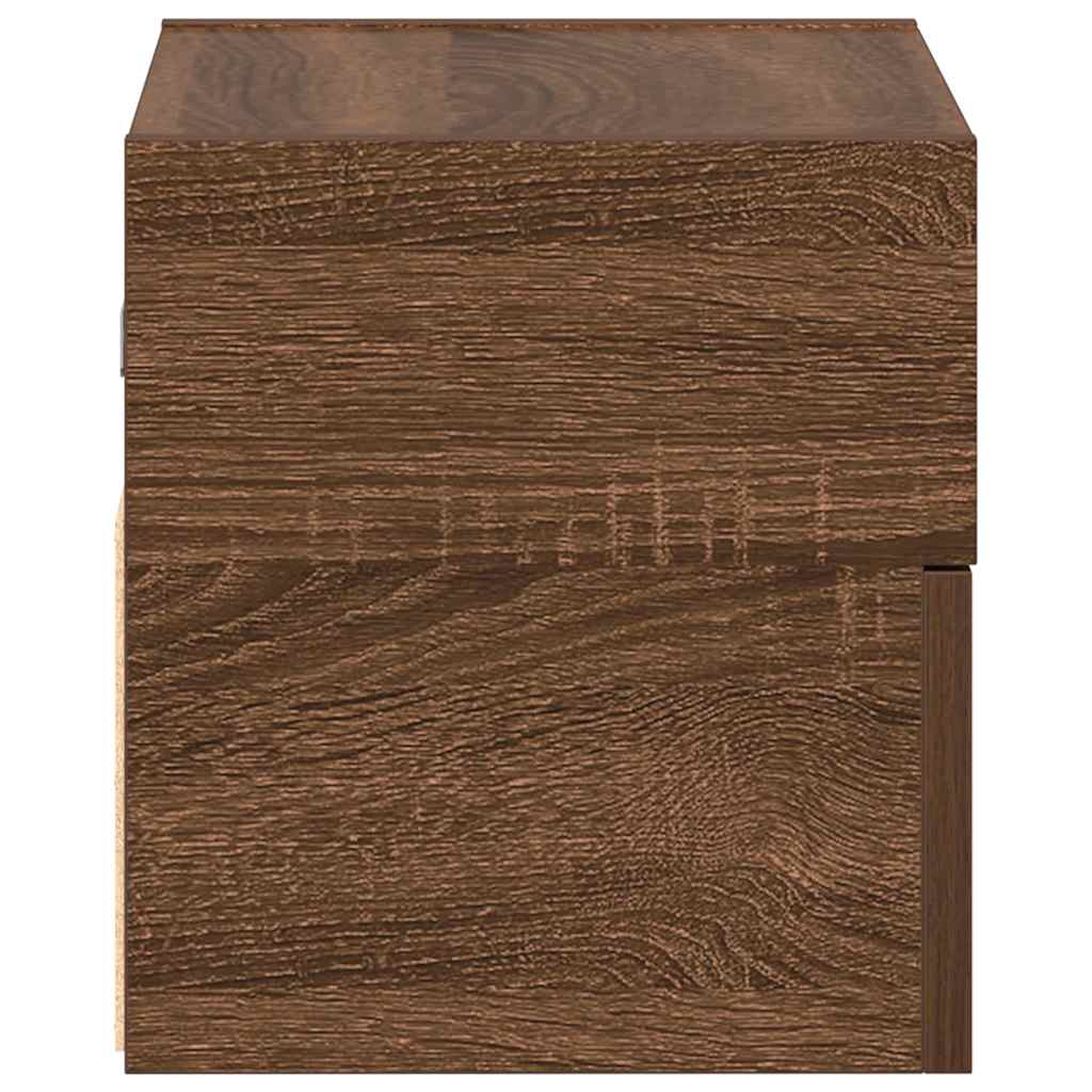 Nachtkastje wandgemonteerd 45x26x28,5 cm bruin eikenkleur