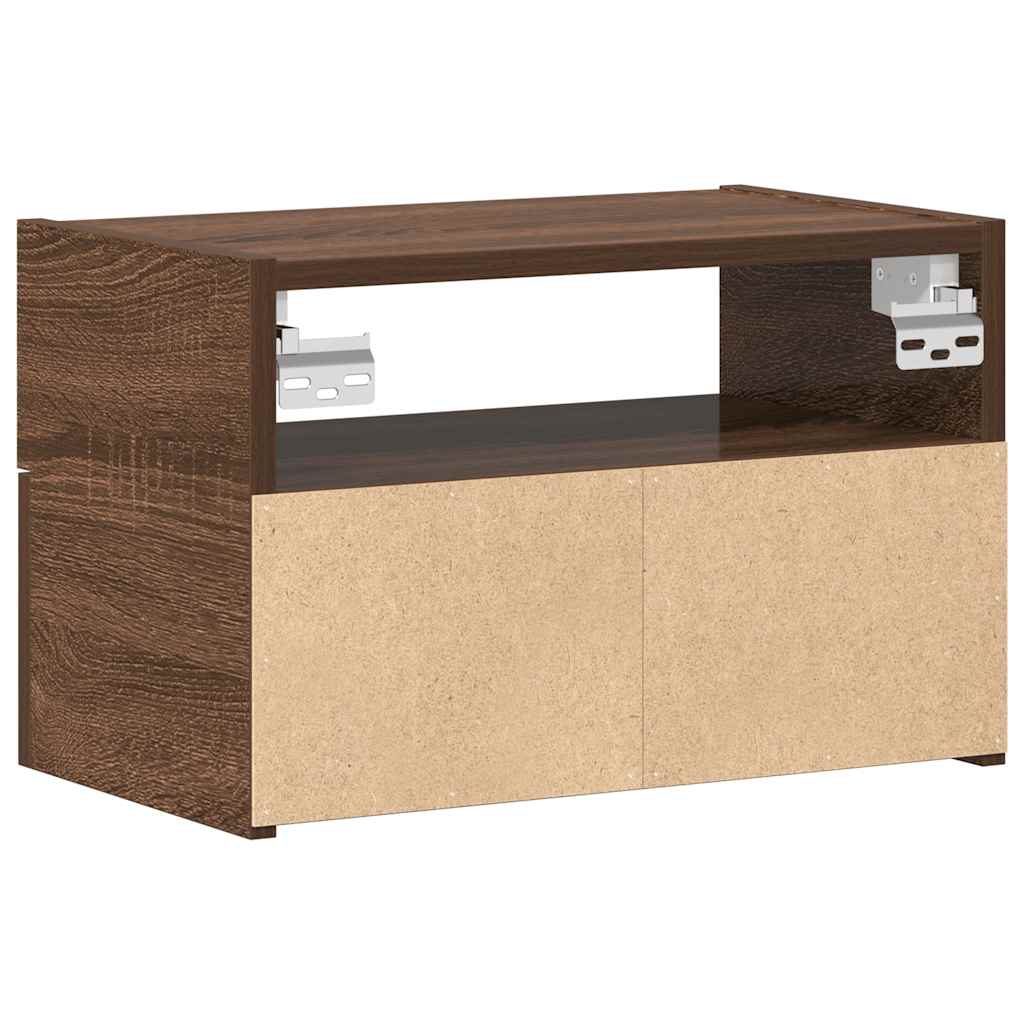 Nachtkastje wandgemonteerd 45x26x28,5 cm bruin eikenkleur