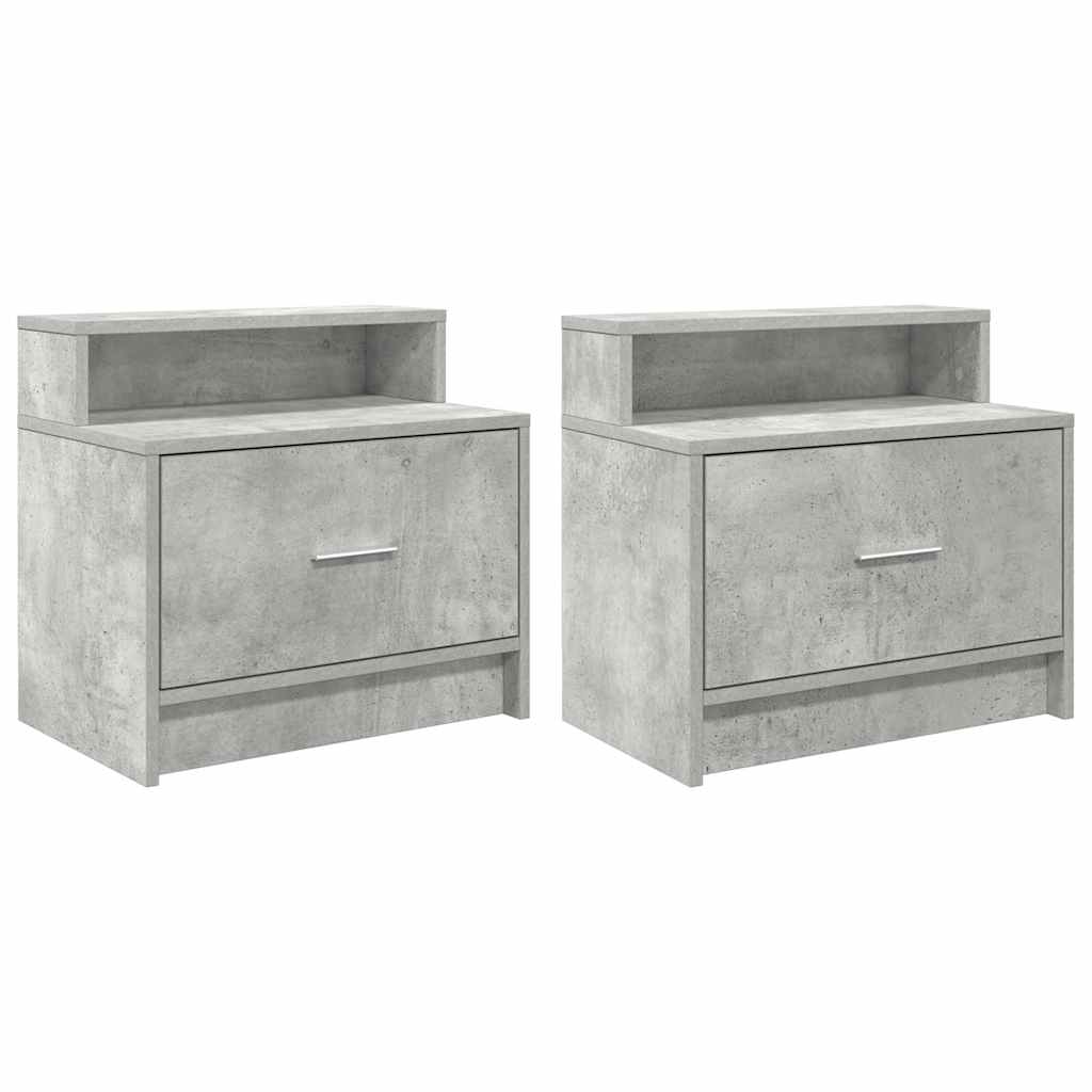 Nachtkastjes 2 st met lade 51x31x47 cm betongrijs