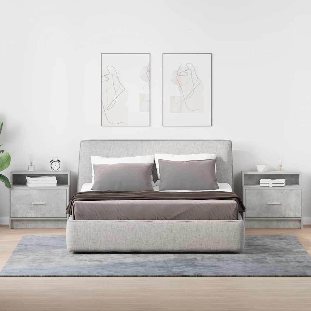Nachtkastjes 2 st met lade 51x31x47 cm betongrijs