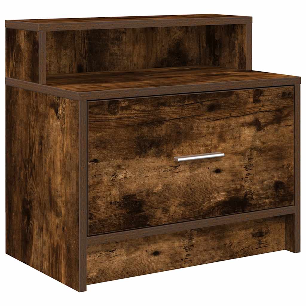 Nachtkastje met lade 51x31x47 cm gerookt eikenkleurig