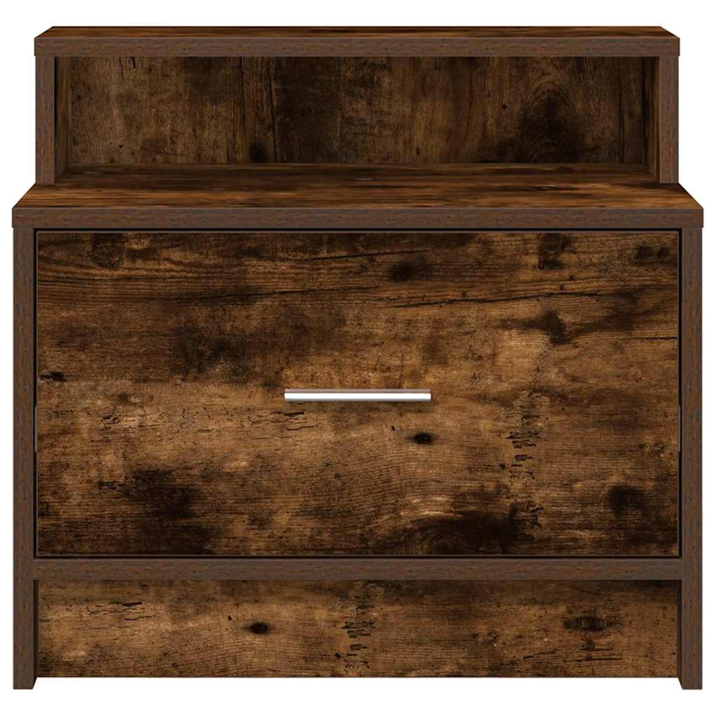 Nachtkastje met lade 51x31x47 cm gerookt eikenkleurig