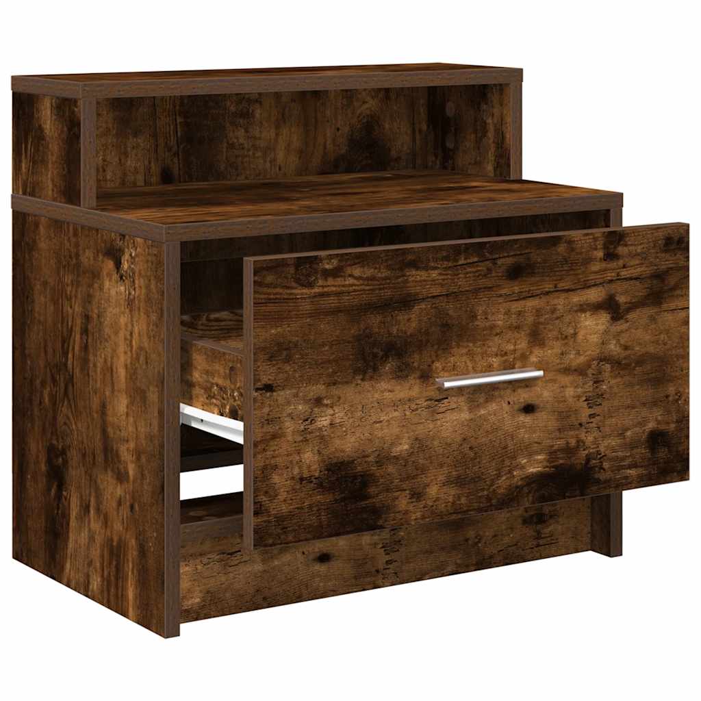 Nachtkastje met lade 51x31x47 cm gerookt eikenkleurig