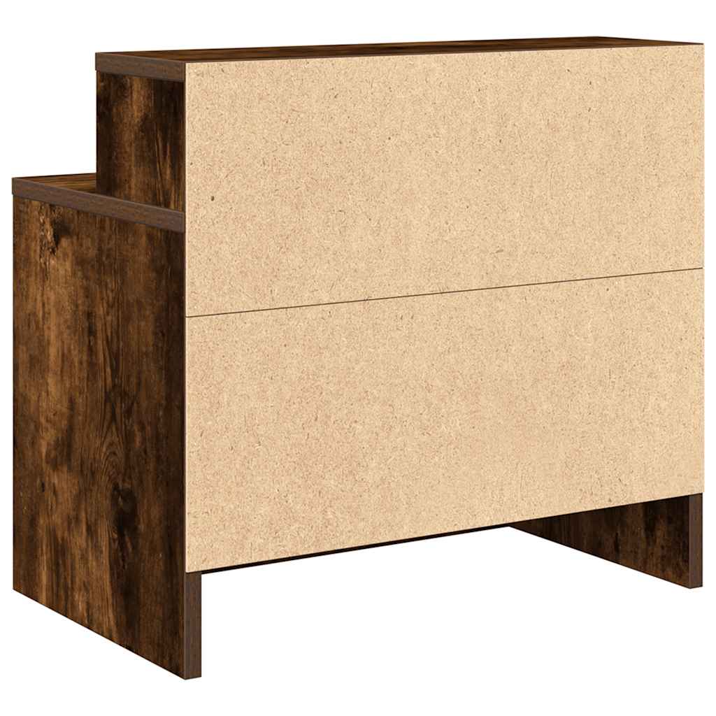 Nachtkastje met lade 51x31x47 cm gerookt eikenkleurig