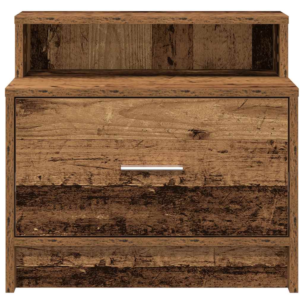 Nachtkastje met lade 51x31x47 cm oud houtkleurig