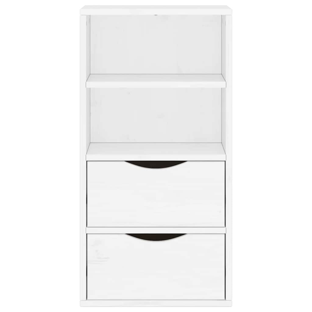 Bijzetkast met lades ODDA 40x24x79 cm massief grenenhout wit