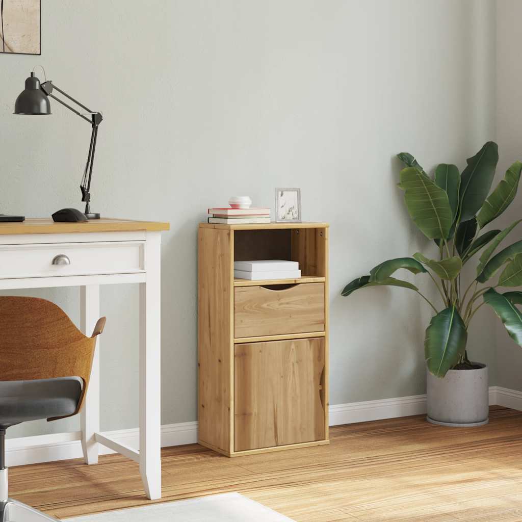 Bijzetkast met lade 40x24x79 cm massief grenenhout