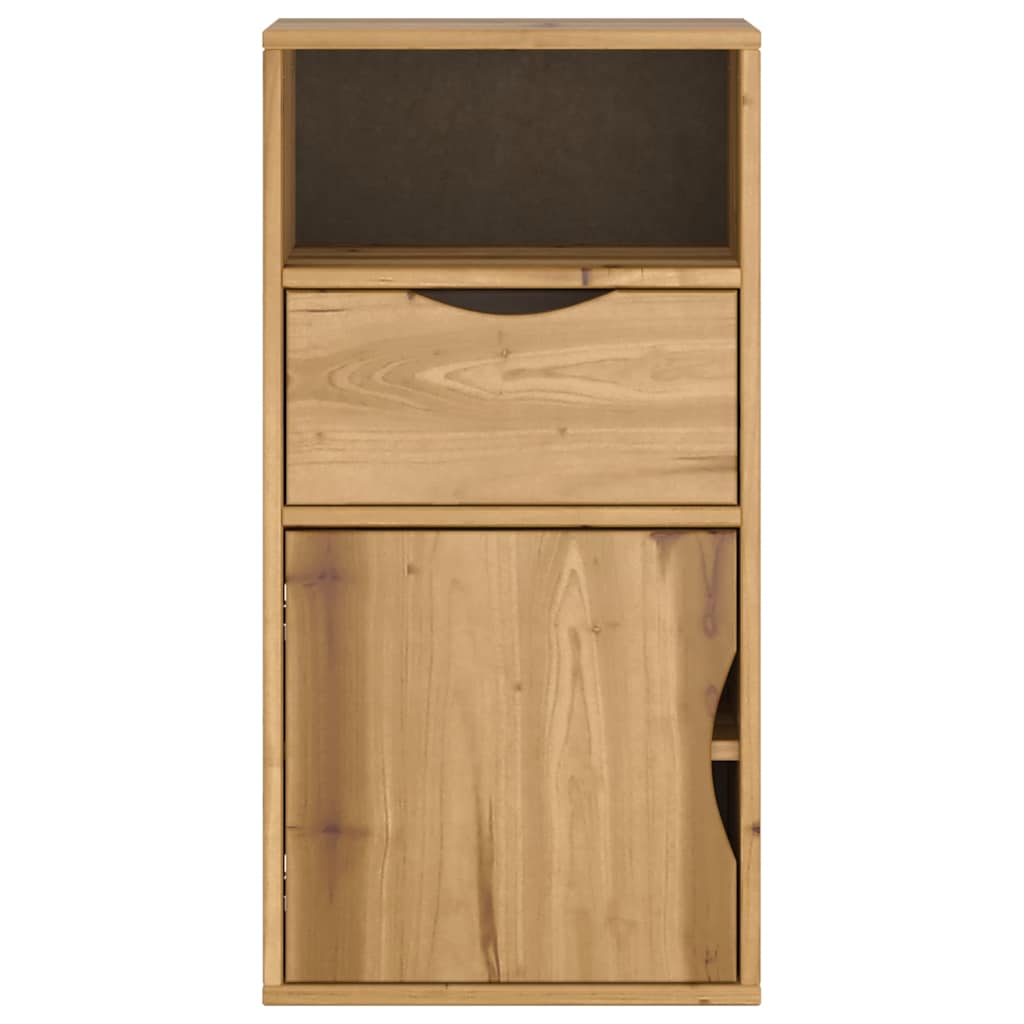 Bijzetkast met lade 40x24x79 cm massief grenenhout