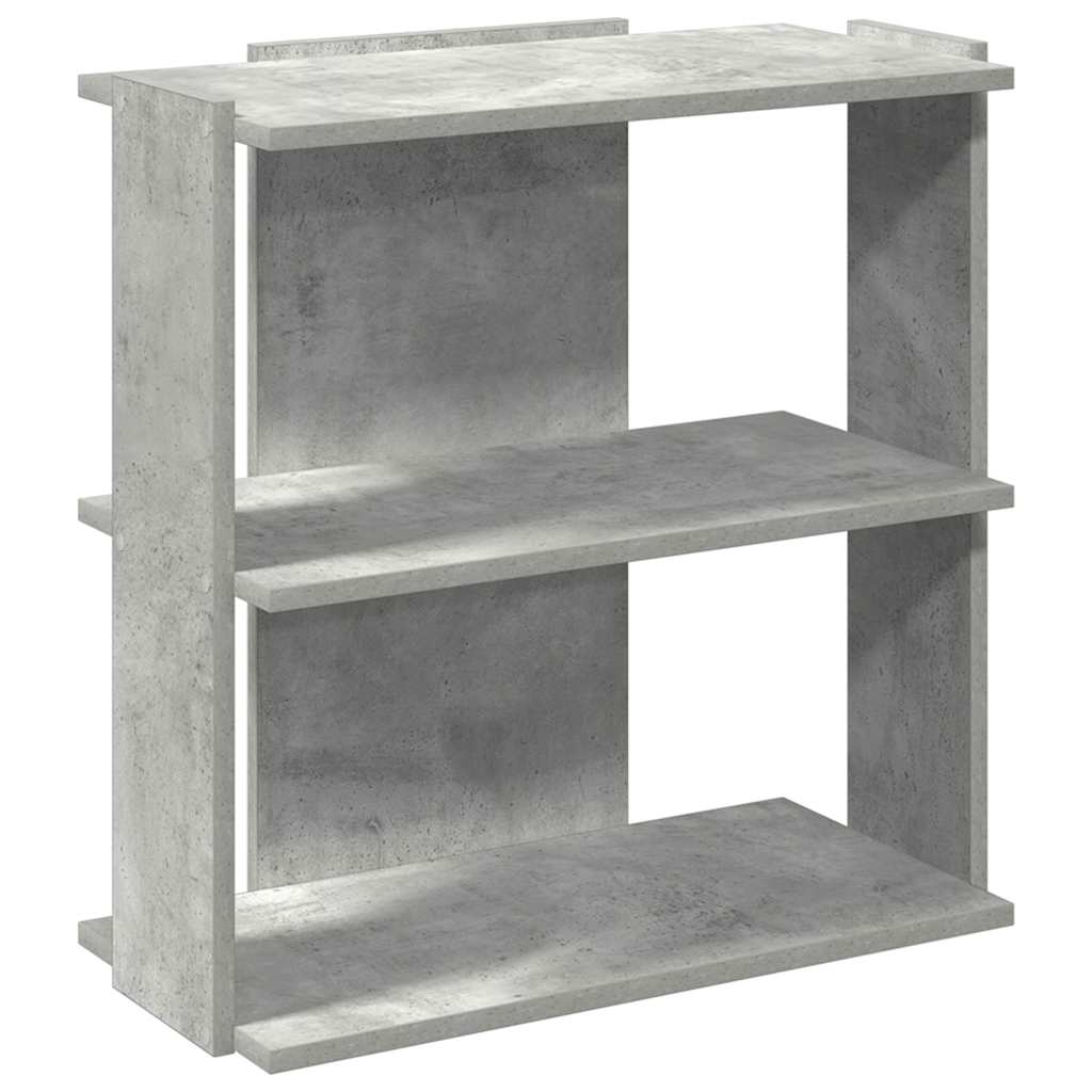 Boekenkast 3-laags 60x30x60 cm bewerkt hout betongrijs