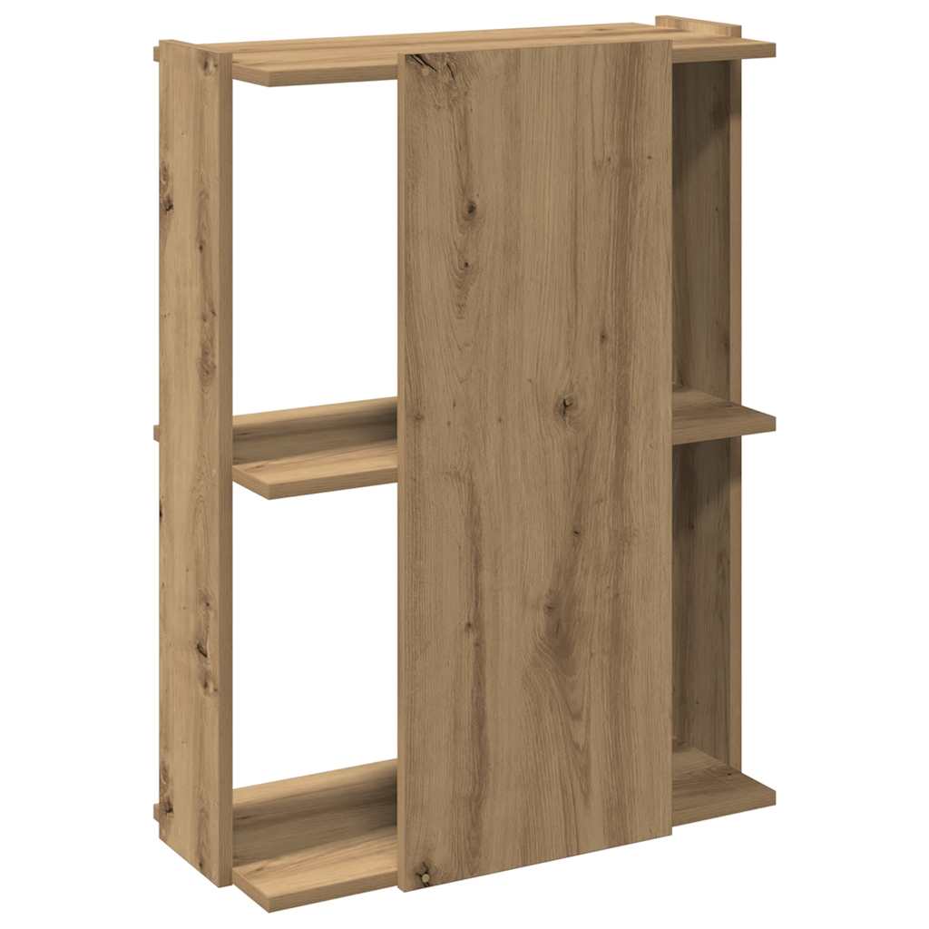 Boekenkast 3-laags 60x30x80 cm bewerkt hout artisanaal eiken
