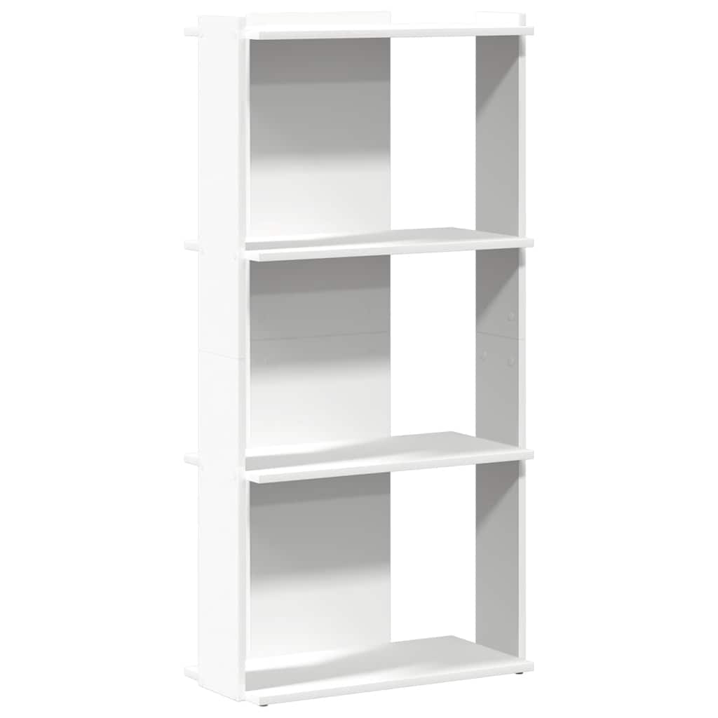 Boekenkast 3-laags 60x30x120 cm bewerkt hout wit