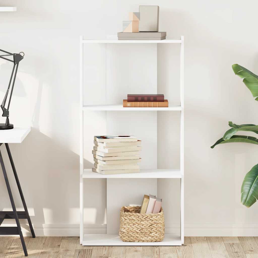 Boekenkast 3-laags 60x30x120 cm bewerkt hout wit