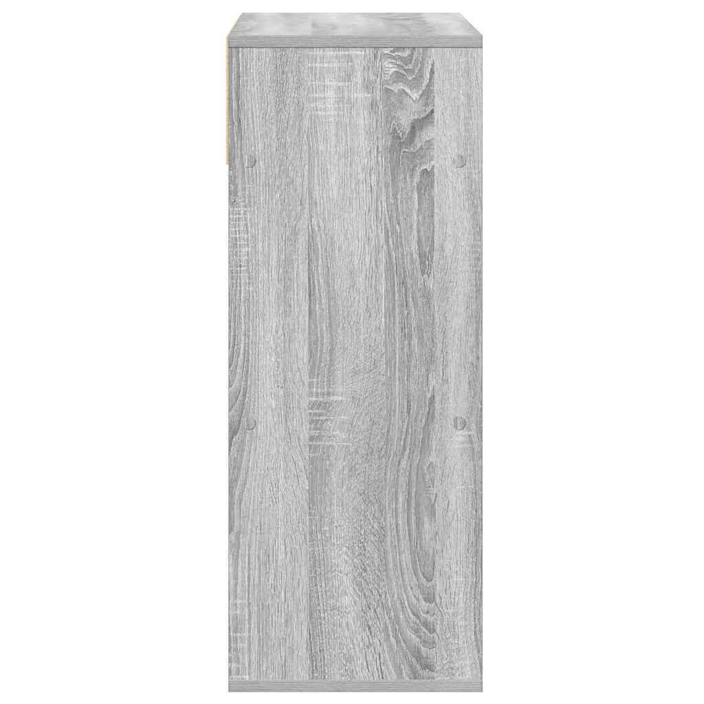 Boekenkast 66x31x80 cm bewerkt hout grijs sonoma eikenkleurig