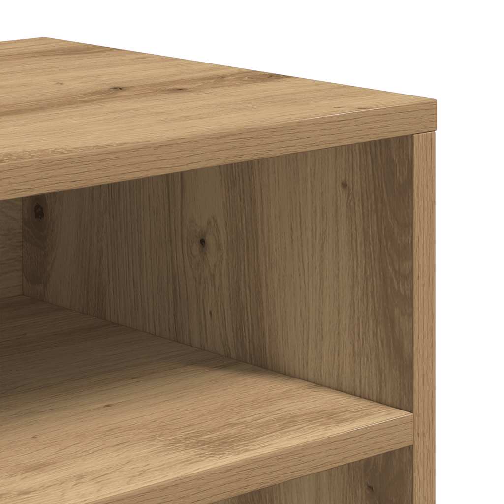 Boekenkast 66x31x80 cm bewerkt hout artisanaal eikenkleur