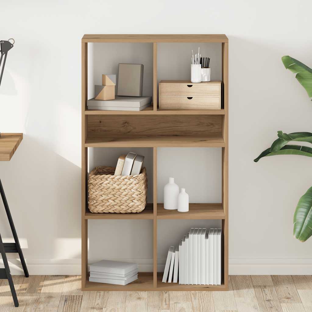 Boekenkast 66x31x112 cm bewerkt hout artisanaal eikenkleur