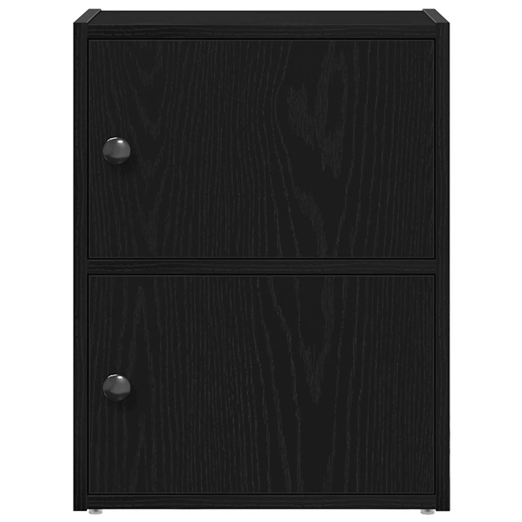 Boekenkast 40x24x52 cm bewerkt hout zwart eikenkleurig