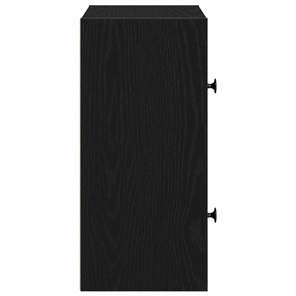 Boekenkast 40x24x52 cm bewerkt hout zwart eikenkleurig