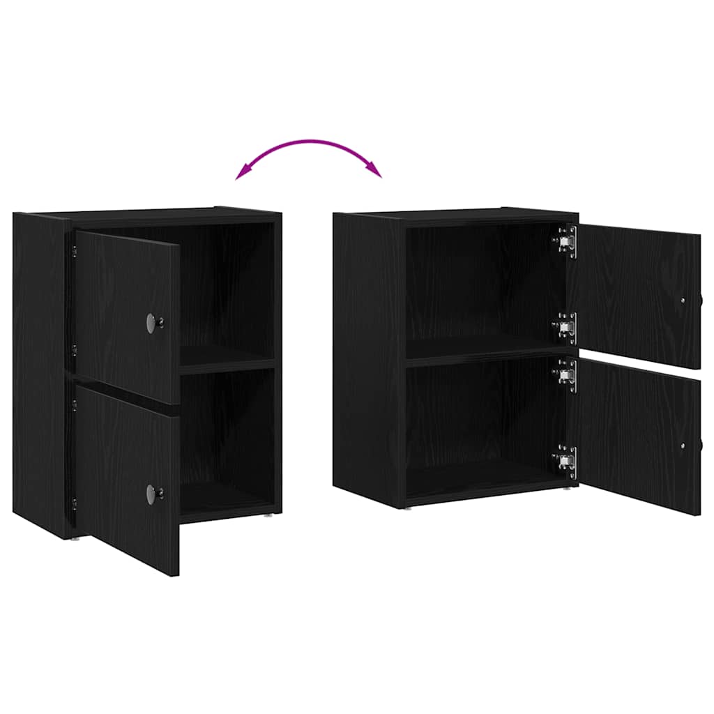 Boekenkast 40x24x52 cm bewerkt hout zwart eikenkleurig