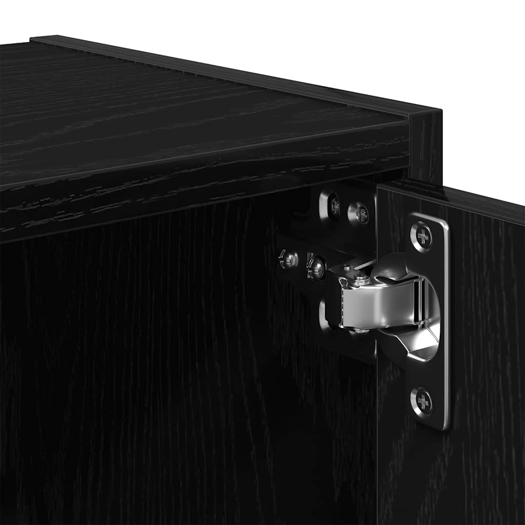 Boekenkast 40x24x52 cm bewerkt hout zwart eikenkleurig