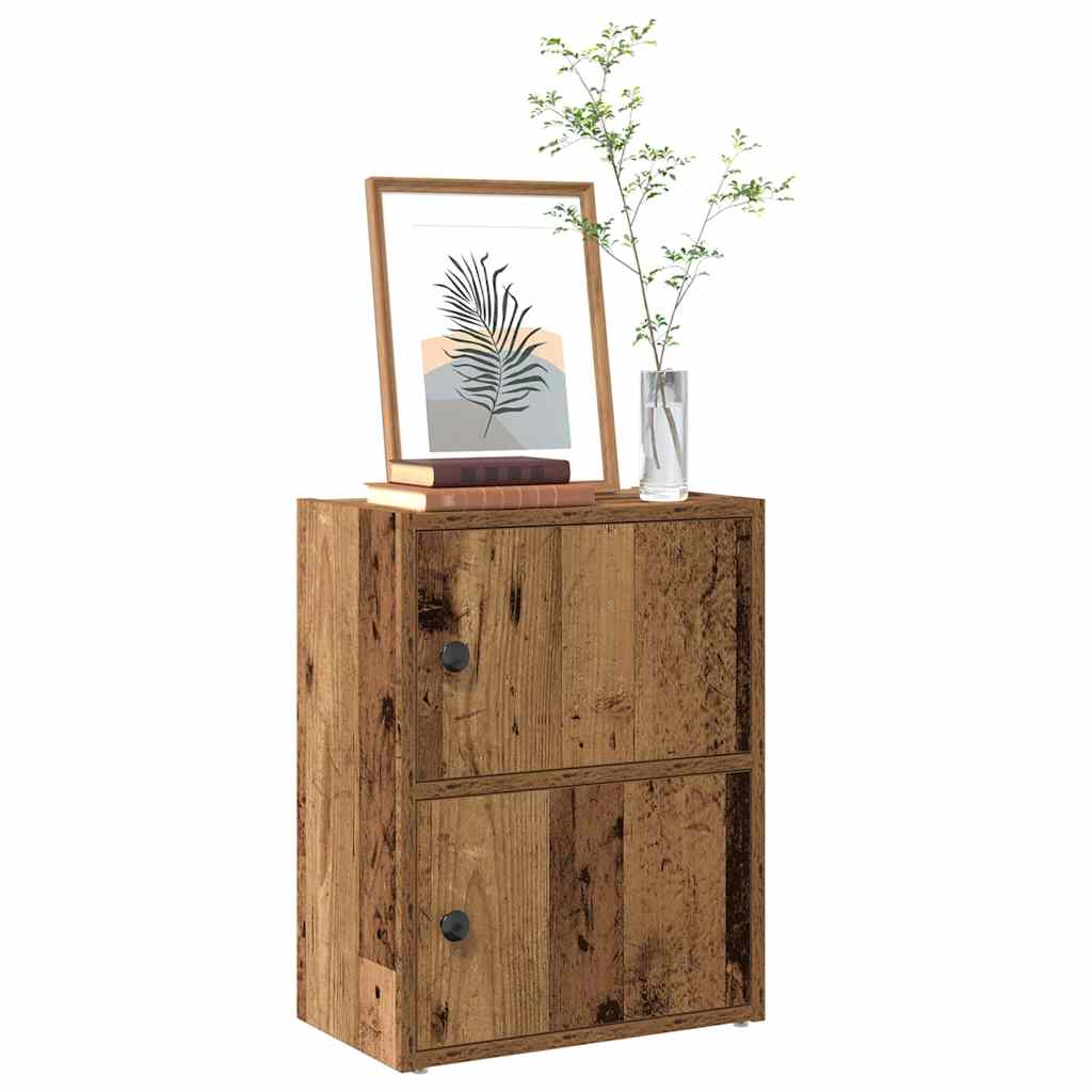 Boekenkast 40x24x52 cm bewerkt hout oud houtkleurig