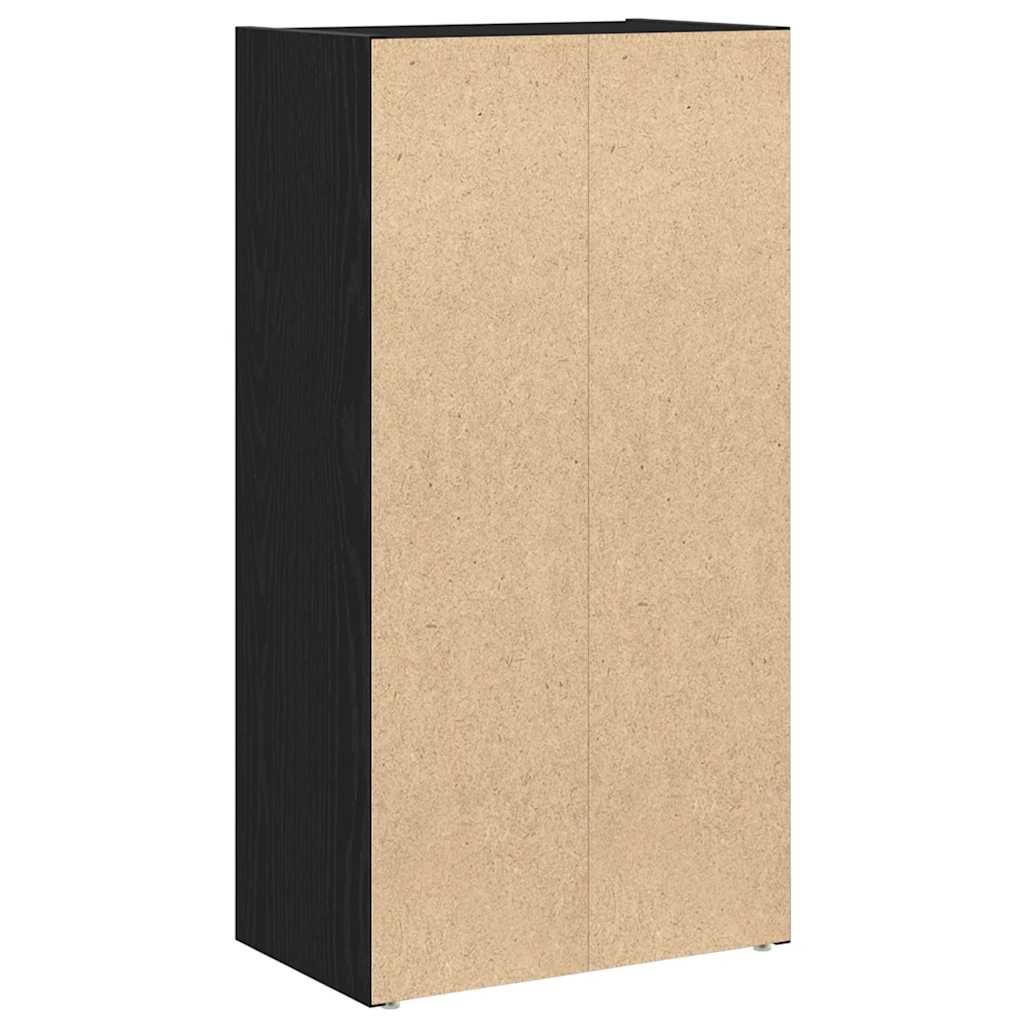 Boekenkast 40x24x77 cm bewerkt hout zwart eikenkleurig