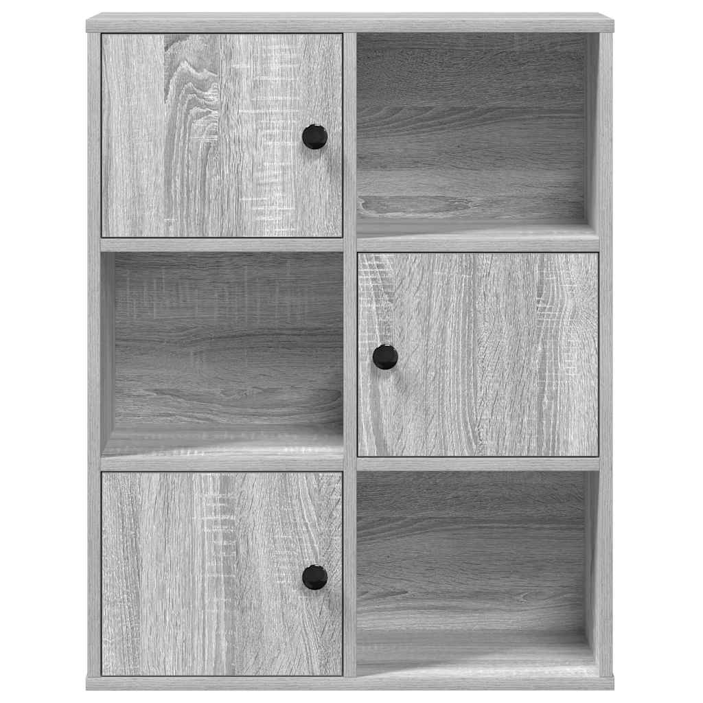 Boekenkast 60x24x76,5 cm bewerkt hout grijs sonoma eikenkleurig