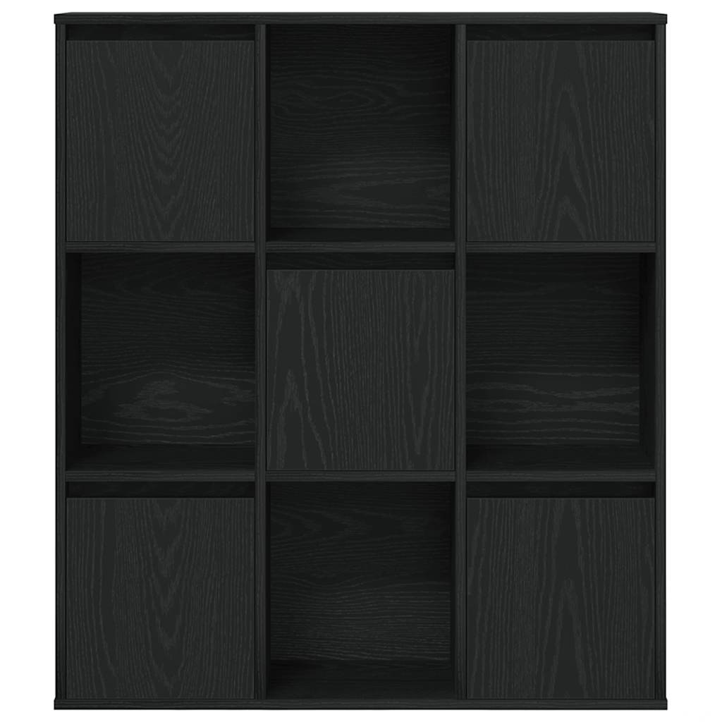Boekenkast 89x24x101,5 cm bewerkt hout zwart eikenkleurig
