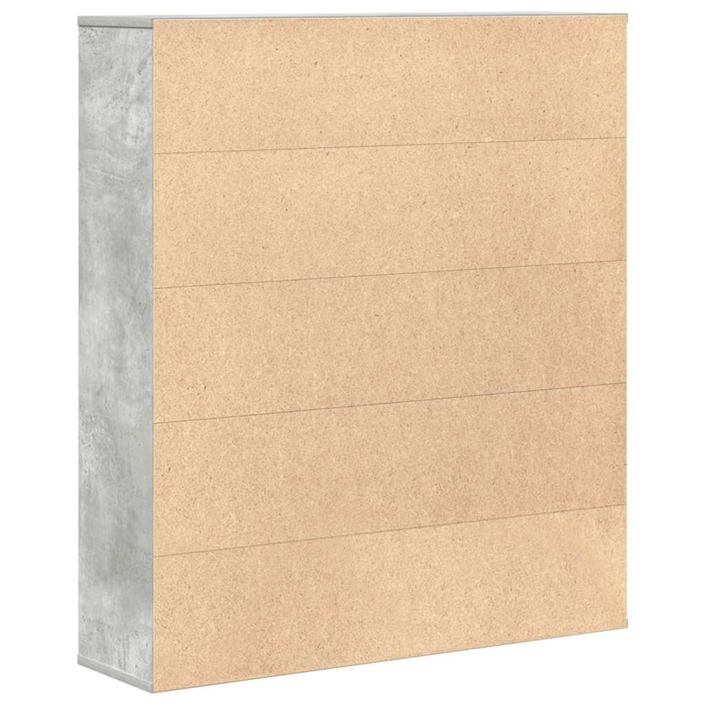 Boekenkast 89x24x101,5 cm bewerkt hout betongrijs
