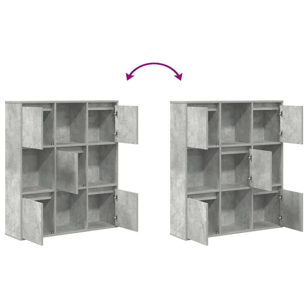 Boekenkast 89x24x101,5 cm bewerkt hout betongrijs
