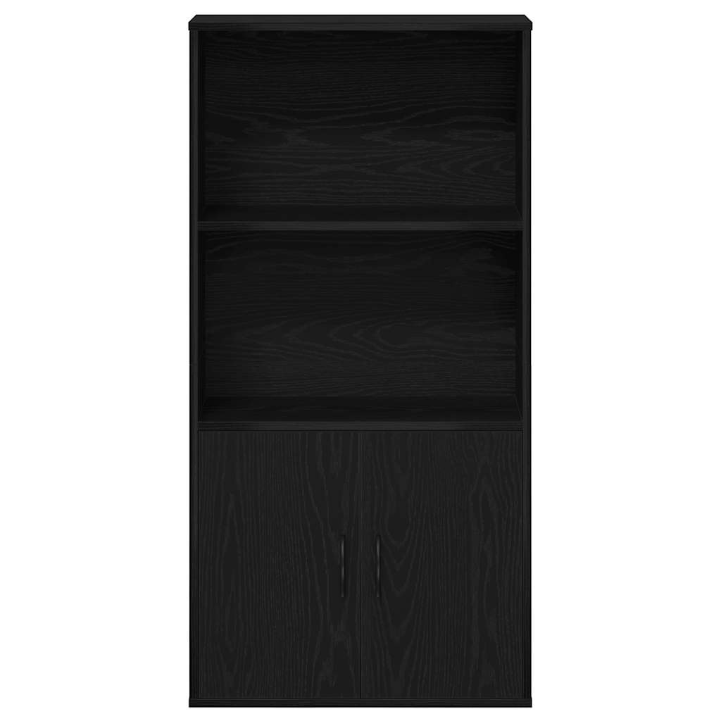 Boekenkast 60x24x120 cm bewerkt hout zwart eikenkleurig