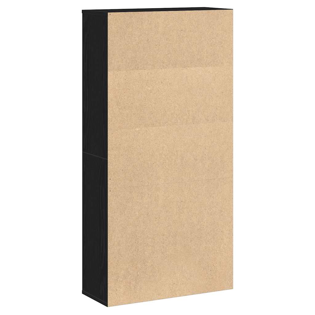 Boekenkast 60x24x120 cm bewerkt hout zwart eikenkleurig